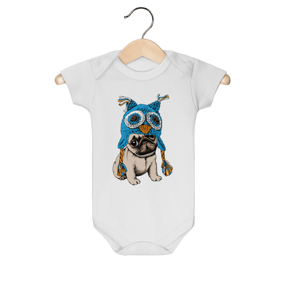 Body Bebê Pug Coruja