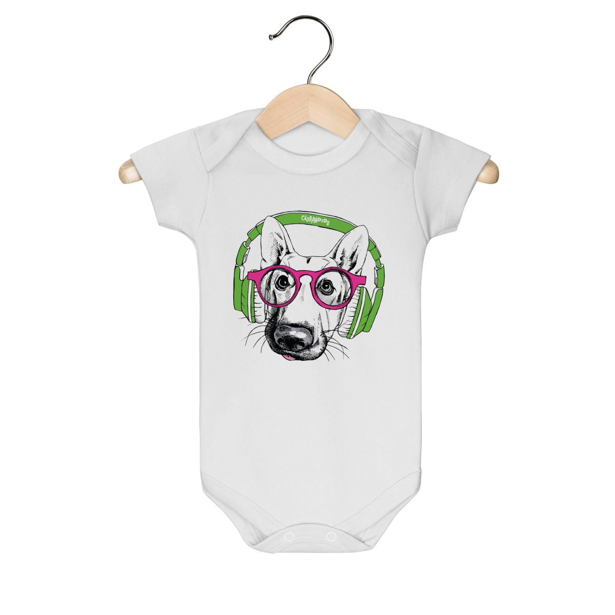 Nome do produto: Body Bebê Pastor Alemão de Óculos e Fone de Ouvido