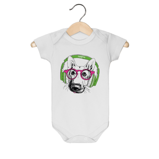 Nome do produto Body Bebê Pastor Alemão de Óculos e Fone de Ouvido