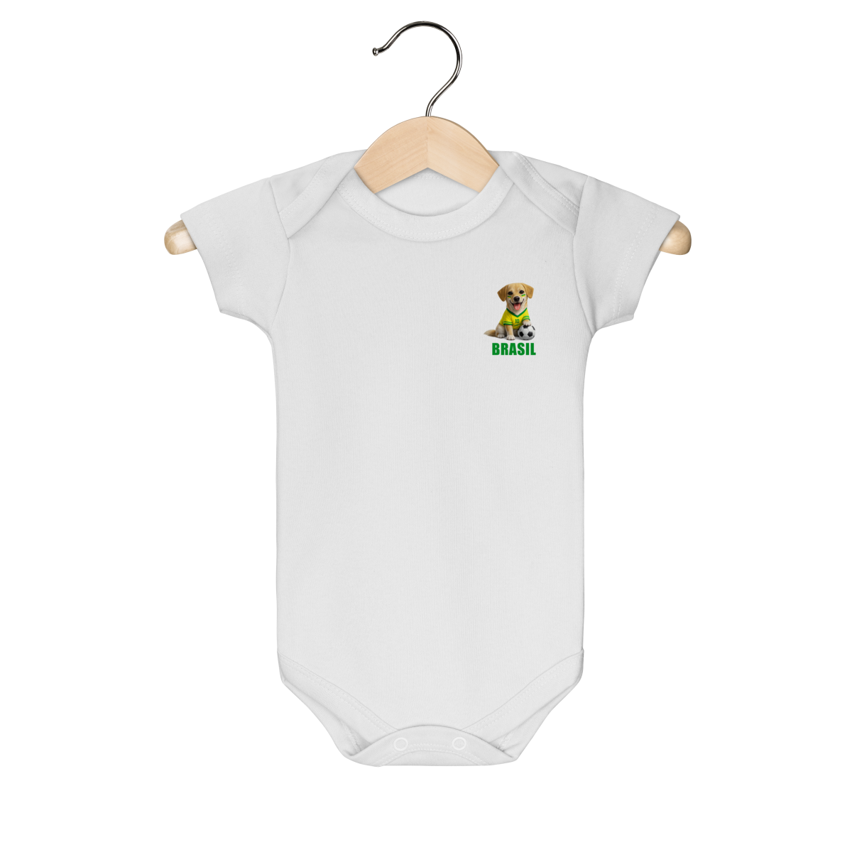 Nome do produto: Camiseta Brasil Cachorrinho Futebol