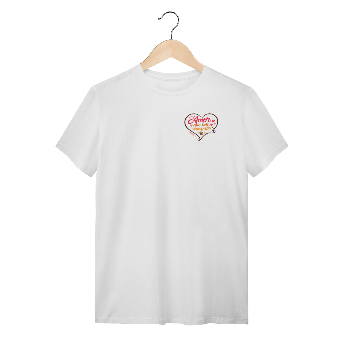 Nome do produto: Camiseta Amor Que Late Mais Forte