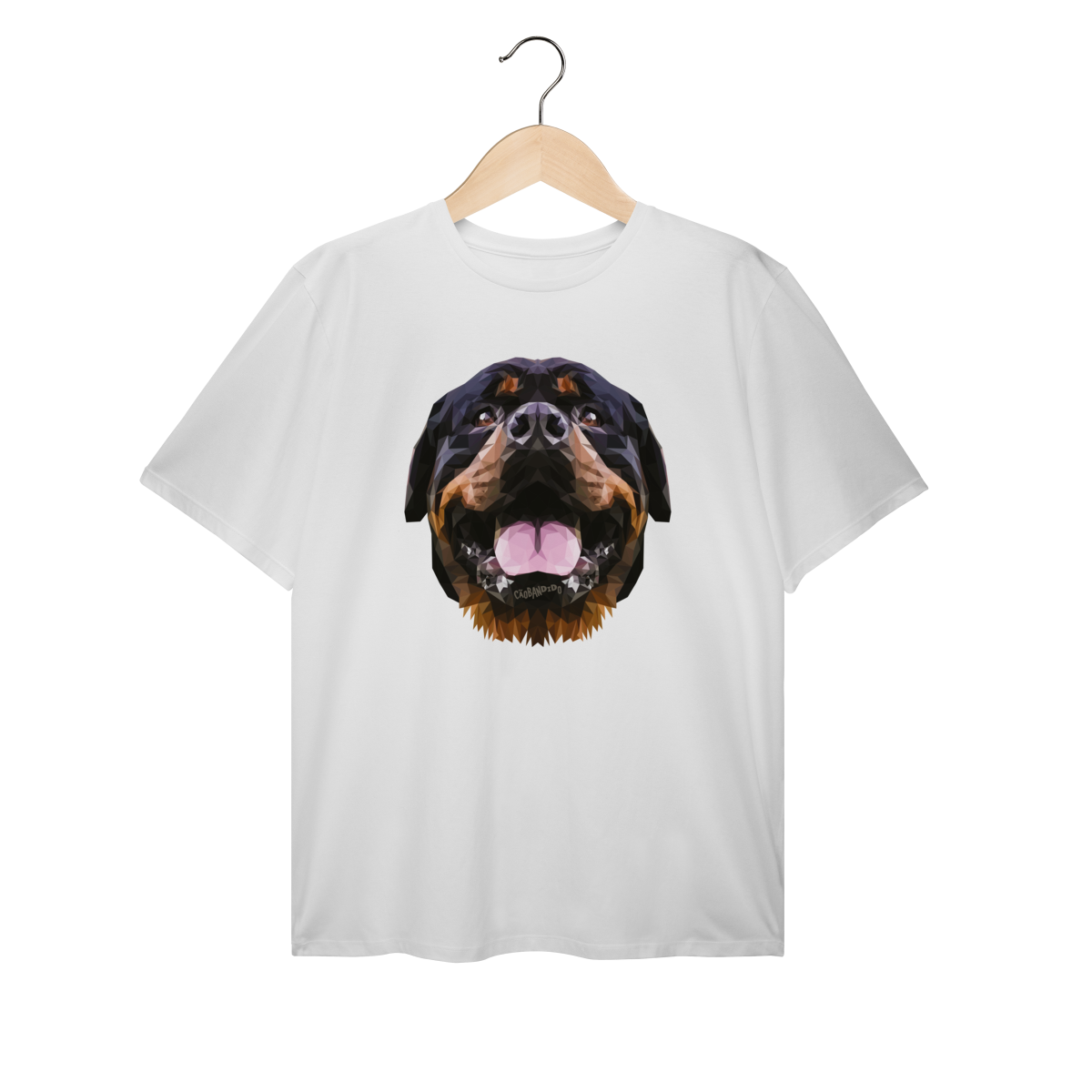 Nome do produto: Camiseta Plus Size Rottweiler Low Poly