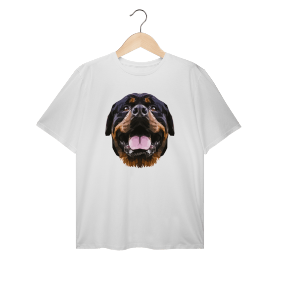 Camiseta Plus Size Rottweiler Low Poly