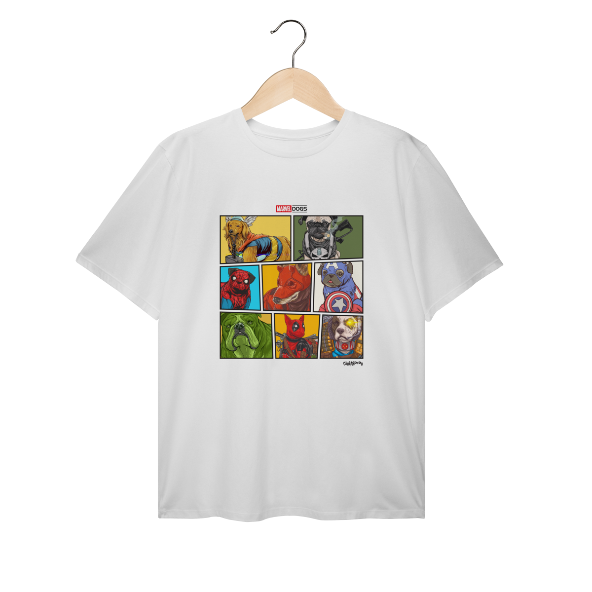 Nome do produto: Camiseta Plus Size Marvel Dogs Super Heróis