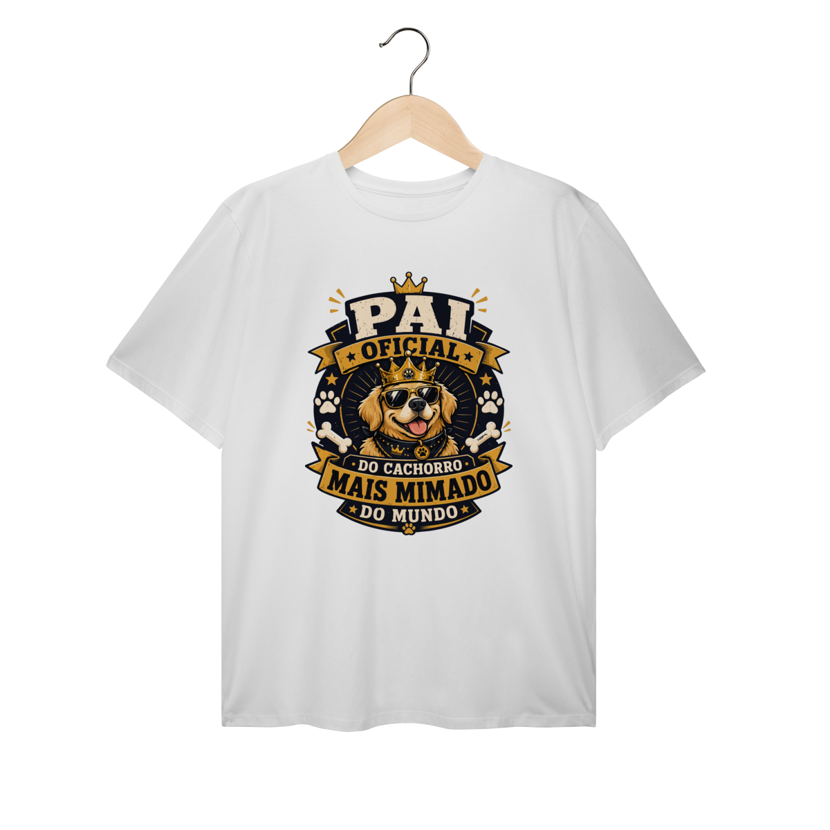 Camiseta Plus Size Pai Oficial do Cachorro Mais Mimado do Mundo