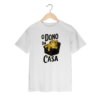 Nome do produto Camiseta Infantil Gato - O Dono da Casa