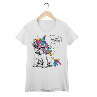 Nome do produto Baby Look Bulldog Francês Unicórnio - I am So Magical