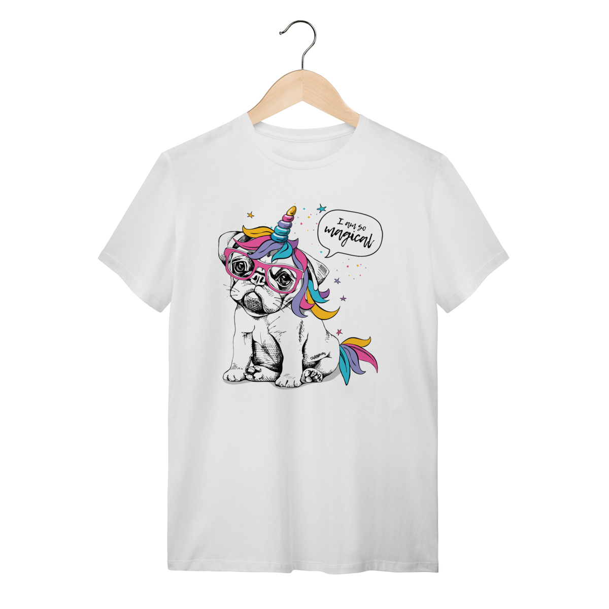Nome do produto: Camiseta Bulldog Francês Unicórnio - I am So Magical