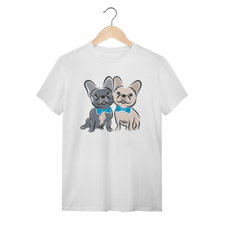 Nome do produto Camiseta Bulldog Francês Casal de Gravatinha