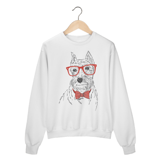 Nome do produto Moletom Blusão Schnauzer de Óculos e Gravatinha