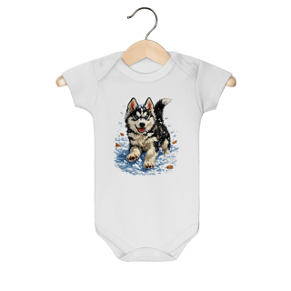 Nome do produto Body Bebê Husky Siberiano Correndo na Neve