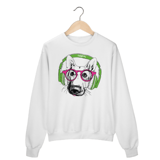 Nome do produto Moletom Blusão Pastor Alemão de Óculos e Fone de Ouvido