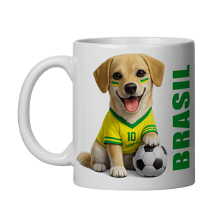 Nome do produto Caneca Brasil Cachorrinho Futebol