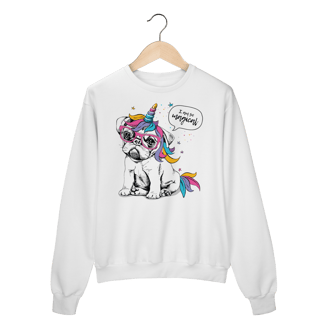 Nome do produto Moletom Blusão Bulldog Francês Unicórnio - I am So Magical