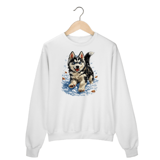 Nome do produto Moletom Blusão Husky Siberiano Correndo na Neve