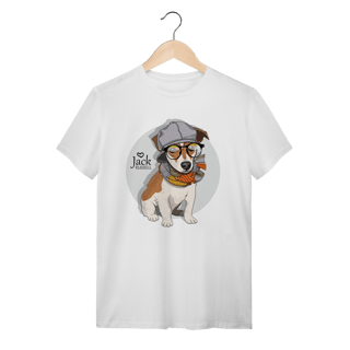 Nome do produto Camiseta Jack Russell de Óculos e Cachecol