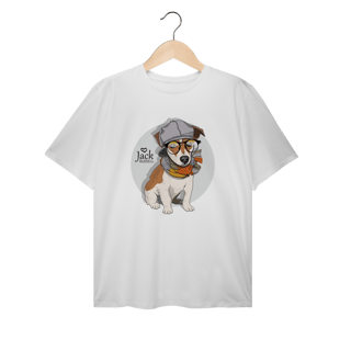 Nome do produto Camiseta Plus Size Jack Russell de Óculos e Cachecol