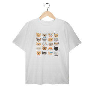 Nome do produto Camiseta Plus Size Cats Emoticons