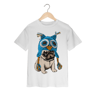 Nome do produto Camiseta Infantil Pug Coruja