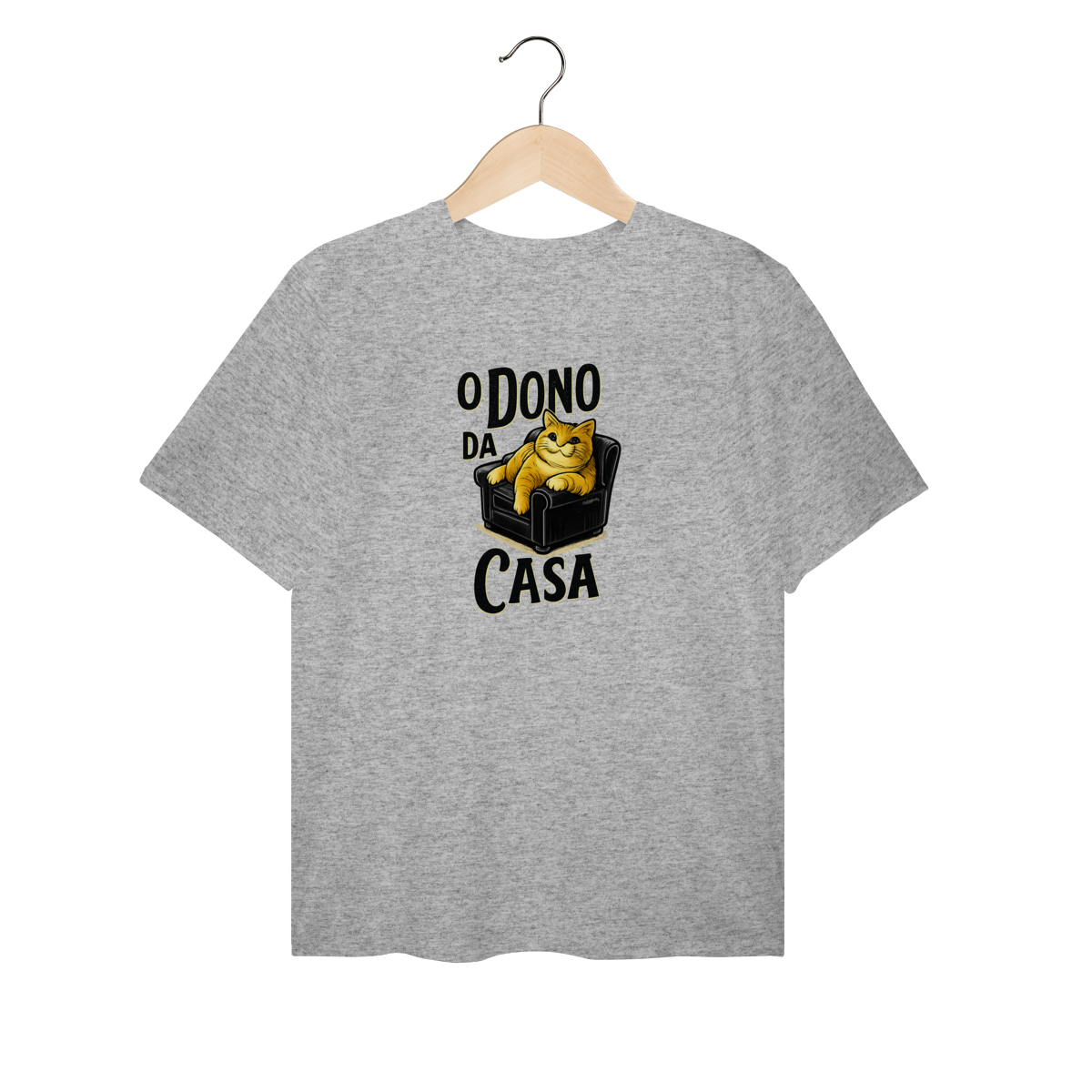 Nome do produto: Camiseta Plus Size Gato - O Dono da Casa