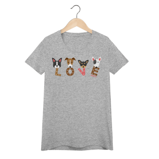 Camiseta Feminina Baby Look Cachorro Love