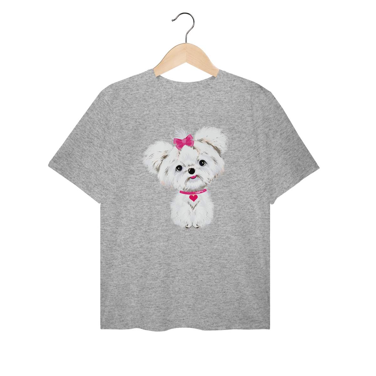 Camiseta Plus Size Maltês de Lacinho