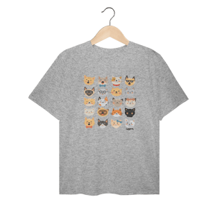 Nome do produto Camiseta Plus Size Cats Emoticons
