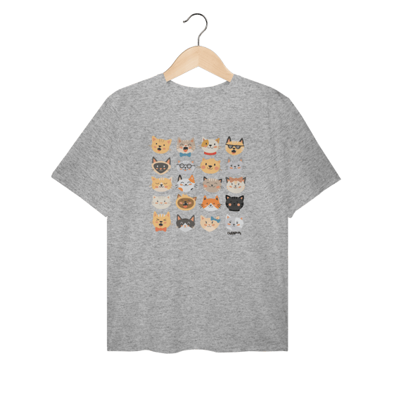 Camiseta Plus Size Cats Emoticons