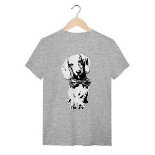 Nome do produto Camiseta Dachshund de Gravatinha em Preto e Branco