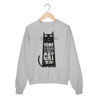 Blusão Moletom Home Is Where The Cat Is