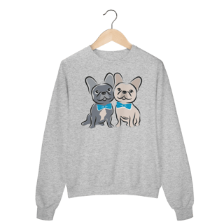 Nome do produto Moletom Blusão Bulldog Francês Casal de Gravatinha