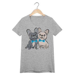 Nome do produto Baby Look Bulldog Francês Casal de Gravatinha