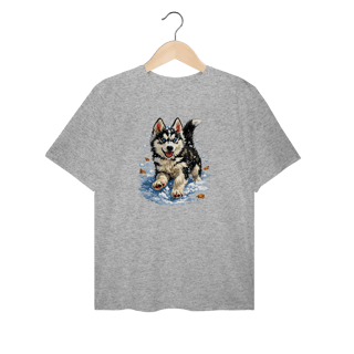 Nome do produto Camiseta Plus Size Husky Siberiano Correndo na Neve