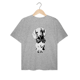 Nome do produto Camiseta Plus Size Dachshund de Gravatinha em Preto e Branco