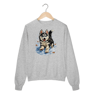 Nome do produto Moletom Blusão Husky Siberiano Correndo na Neve