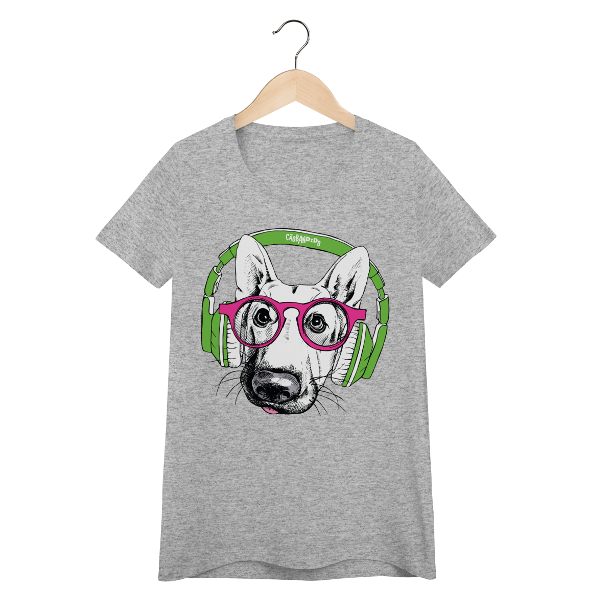 Nome do produto Baby Look Pastor Alemão de Óculos e Fone de Ouvido