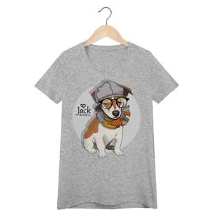 Nome do produto Baby Look Jack Russell de Óculos e Cachecol