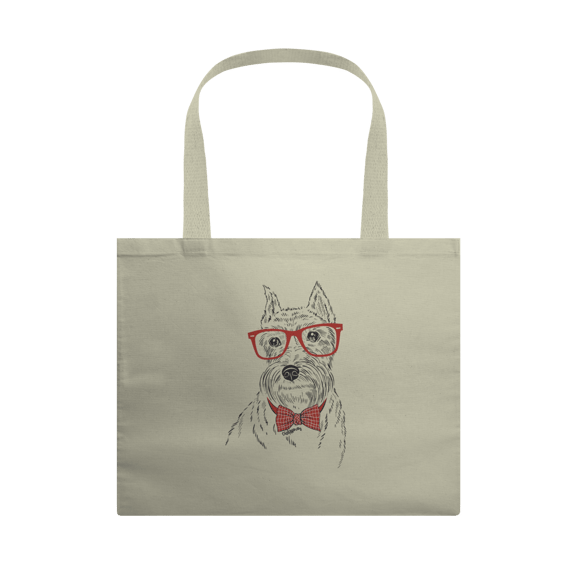 Ecobag Schnauzer de Óculos e Gravatinha