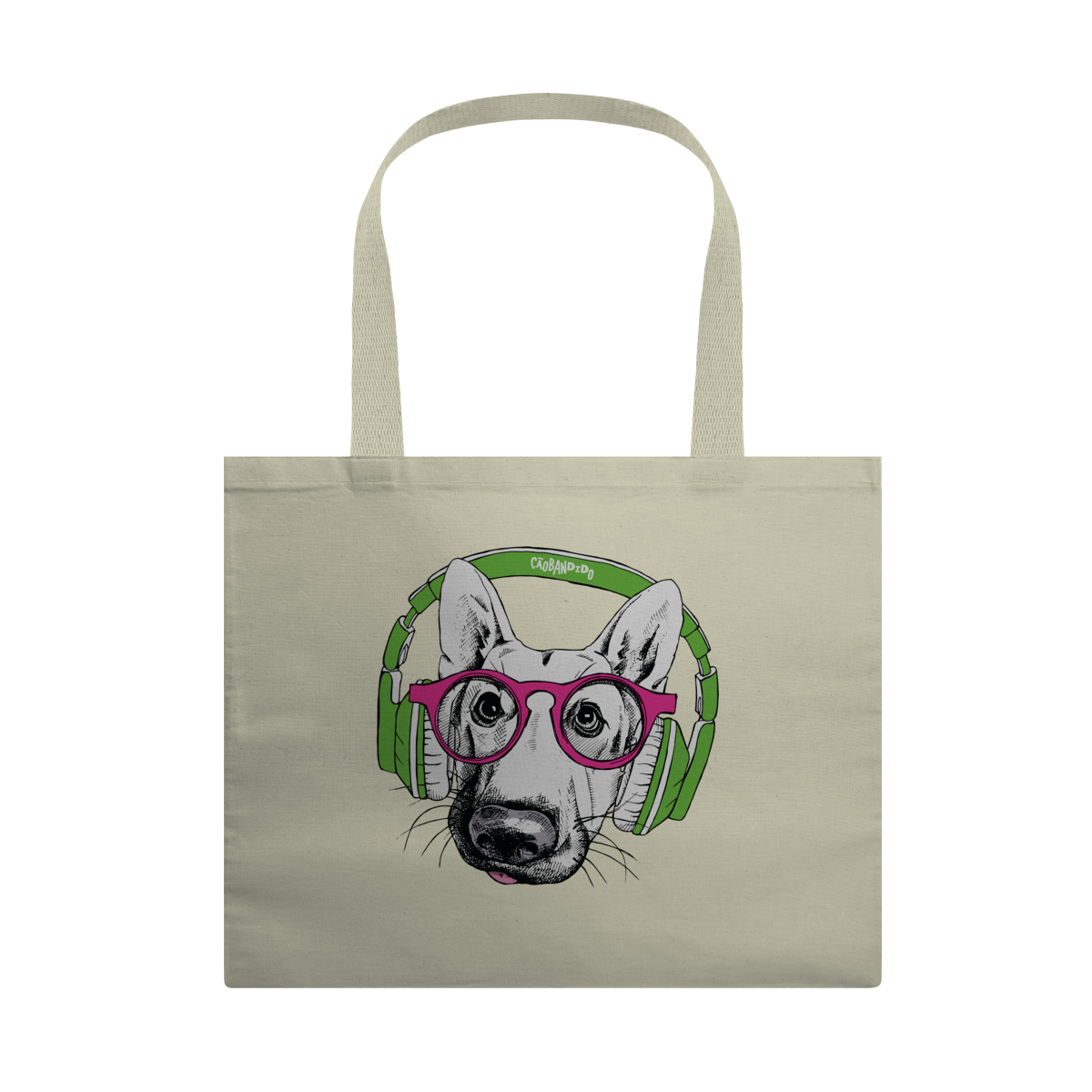 Nome do produto: Ecobag Pastor Alemão de Óculos e Fone de Ouvido