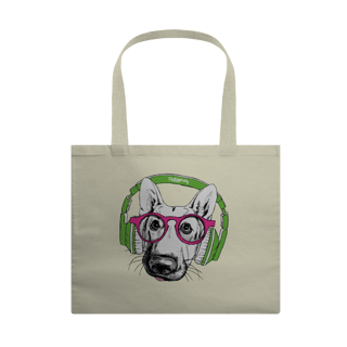 Ecobag Pastor Alemão de Óculos e Fone de Ouvido