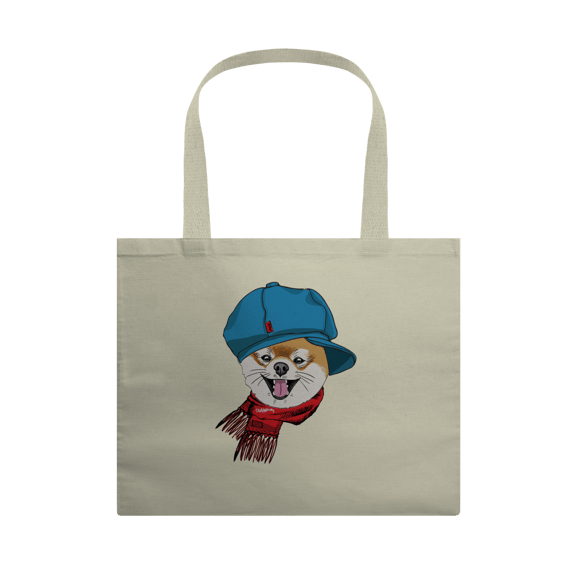 Ecobag Spitz Alemão de Boina e Cachecol