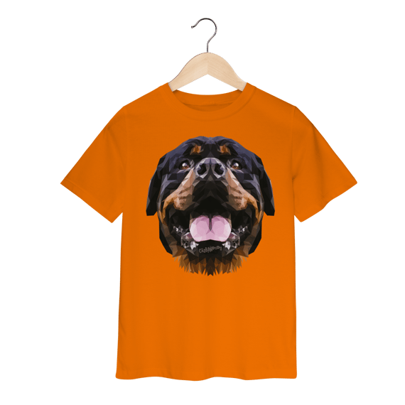 Camiseta Infantil Rottweiler Low Poly