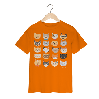 Nome do produto Camiseta Infantil Cats Emoticons