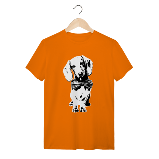 Nome do produto Camiseta Dachshund de Gravatinha em Preto e Branco