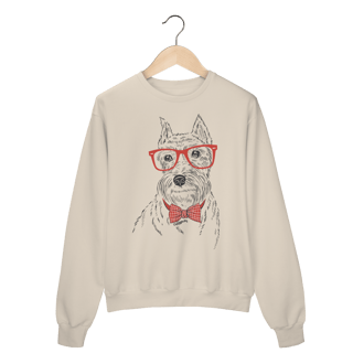 Moletom Blusão Schnauzer de Óculos e Gravatinha