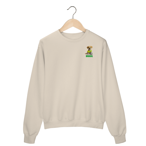 Moletom Blusão Brasil Cachorrinho Futebol