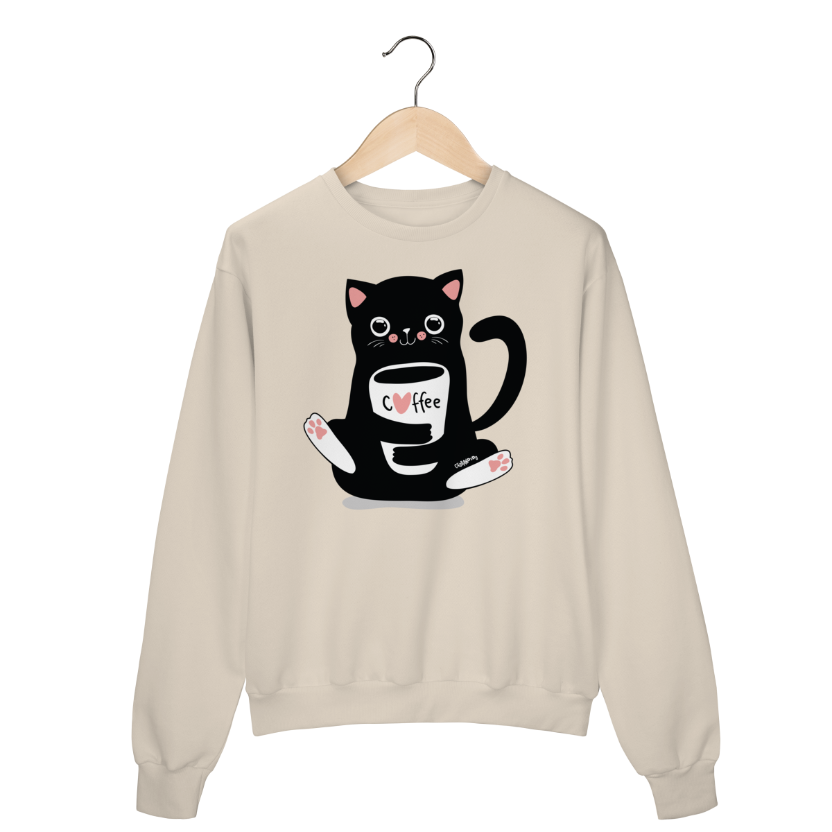 Nome do produto: Blusão Moletom Gato Preto Café