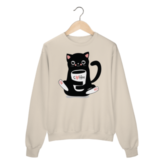 Blusão Moletom Gato Preto Café