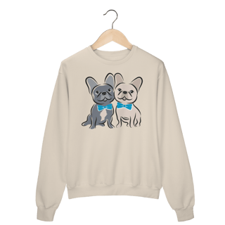 Nome do produto Moletom Blusão Bulldog Francês Casal de Gravatinha