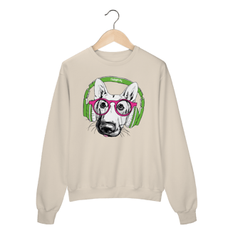 Nome do produto Moletom Blusão Pastor Alemão de Óculos e Fone de Ouvido